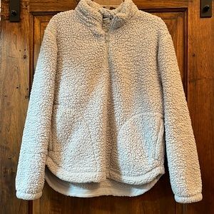 Gap sherpa quarter zip, light blue, size M
